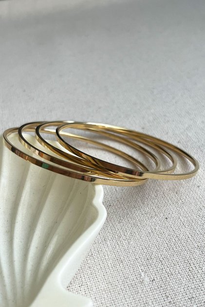 Caprea Steel 17 CM CIRCLE Quadruple Ajda Handcuff Tarnish Resistant Women's Bracelet