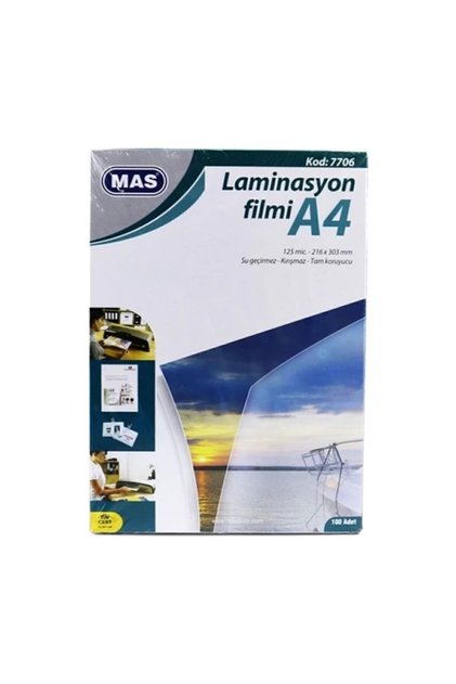 Mas A4 Laminasyon Kaplama 125 Mic. 100'lü