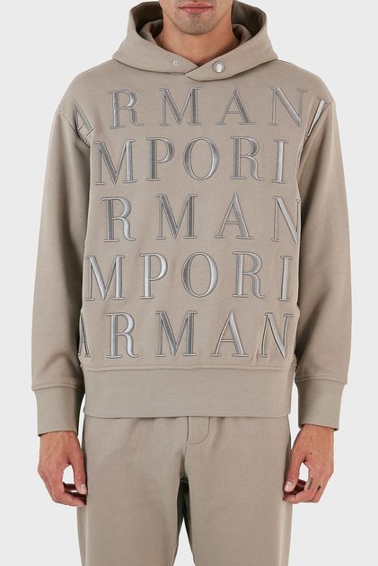 All Logo Embossed 100% Cotton Hooded Regular Fit Sweat Men's SWEAT 6R1MCR 1JW