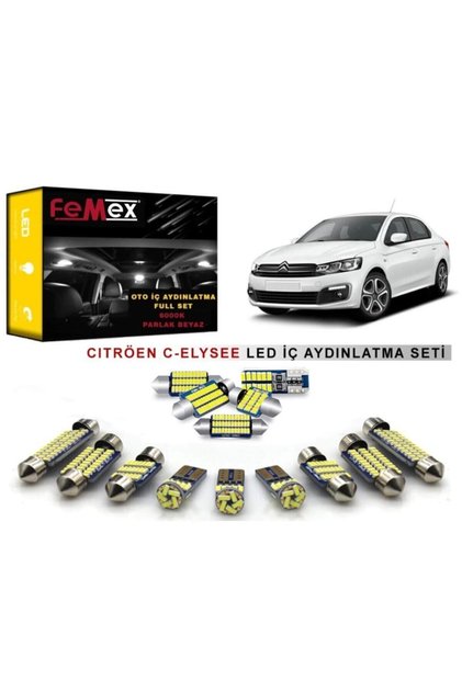 Citröen C-Elysee LED İç Aydınlatma Ampul Seti FEMEX Parlak Beyaz Led