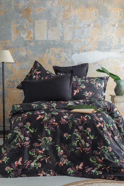 Notte 300 Tc (120 Strands) Digital Cotton Satin Duvet Cover Set Double
