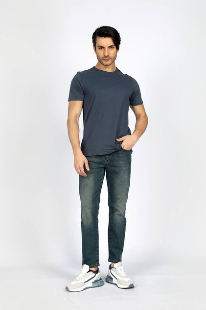 Jagger Men's Slim Straight Slim Fit Regular Waist Straight Leg Jean Trousers Green