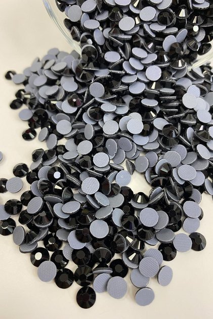 Black Iron-on Beads SS30 6mm Adhesive Stones 25 grm