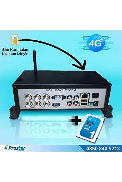 Navistar 1 Tb Harddisk Dahil 4 Kanal Uzaktan Izlemeli 4g Modül