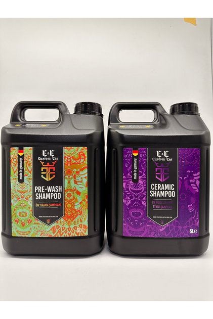 E&E Custom Car Pre-Wash Ön Yıkama Şampuanı 5 litre ve E&E Custom Car Seramik Şampuan 5 Litre