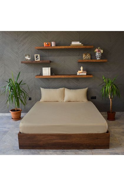Çift Kişilik Düz Boya Fitted Takım %100 Pamuk Flanel