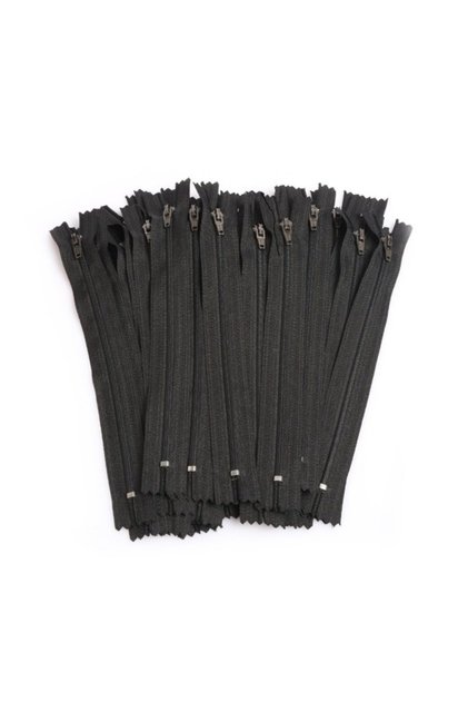 Fermoar negru simplu (20CM) 5 bucăți
