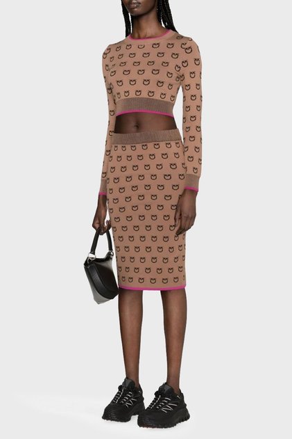 Pinko Slim Fit sukně s logem a vzorem, tužková sukně ETEK 101565 A112 CZ3