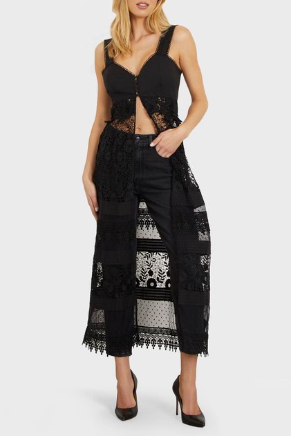 Sl Jolene Cotton Lace Long Dress W4GK56WG5K0 DRESS W4GK56 WG5K0 JBLK