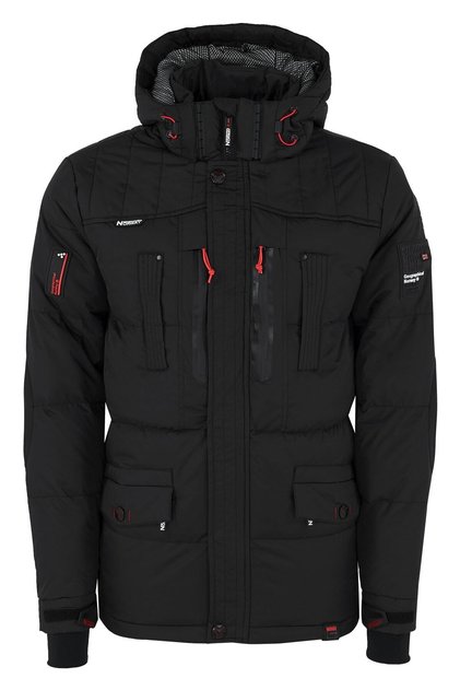 Men's Black Coat Basılbolı