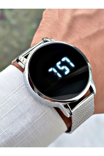 Led Dijital Hasır Kordon Erkek Kol Saati