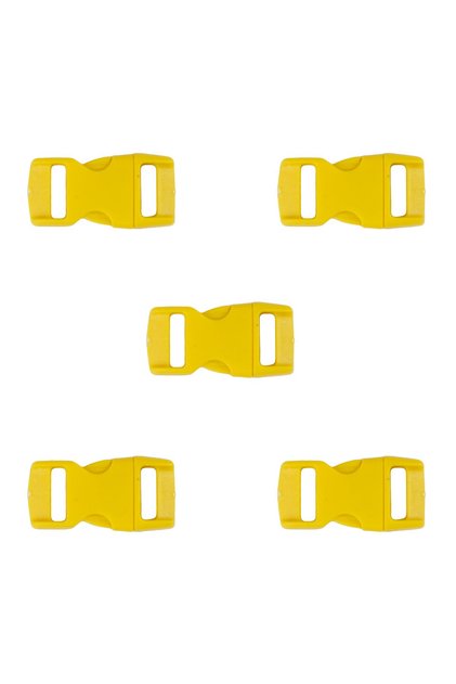 Plastic Clips 30 mm - 5 Pieces Yellow-Paracord Clip, Bag, Jewelry, Leash, Bracelet Clip