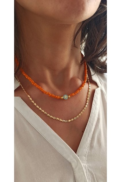 Orange Summer Ikili Kombin Kolye