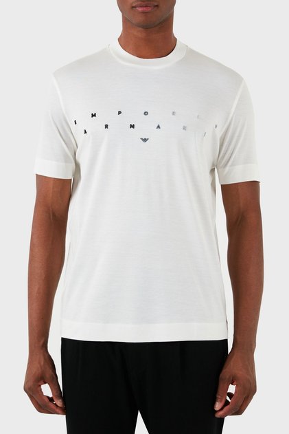 Men's T-Shirt - Crew Neck, Relaxed Fit, Elogo, 3D1Ta2 1Juvz 01B2