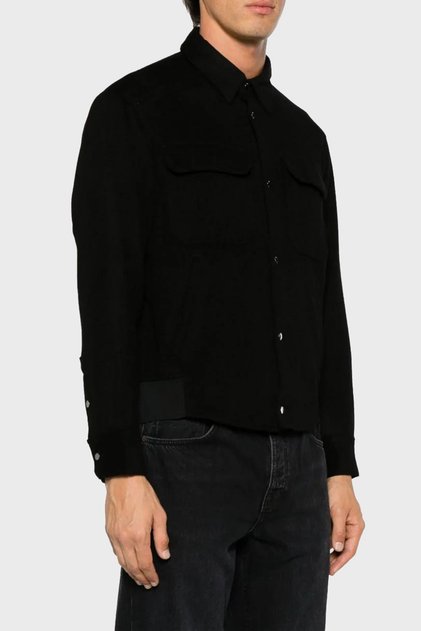 Wool and Cashmere Blended Regular Fit Shirt Men's SHIRT 6R1C61 1NTYZ 0999
