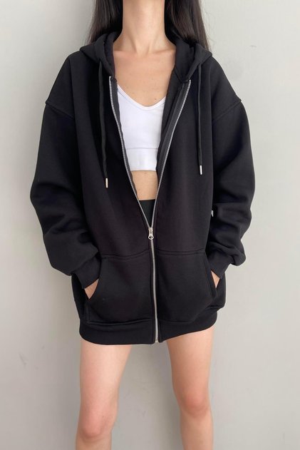 Hooded Zippered Sweatshirt