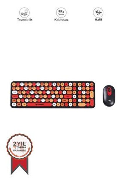 SKYNEX SKÇok Renkli Retro Daktilo Görünümlü Kablosuz Q Klavye