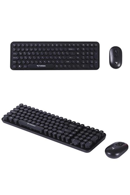 Torima Kablosuz Q Klavye Mouse Seti Retro Daktilo Görünümlü TMK07