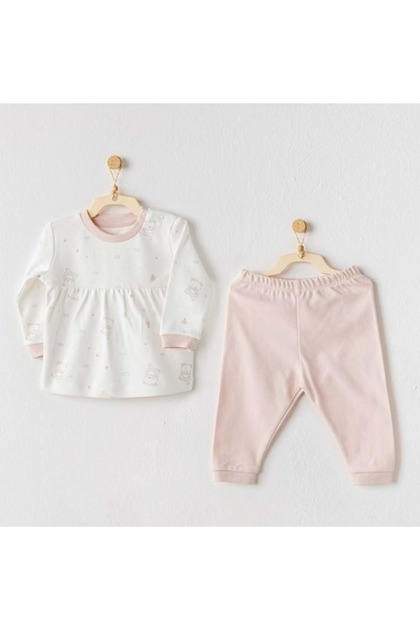 Ecru/Pink Baby 2-Piece Set Pink