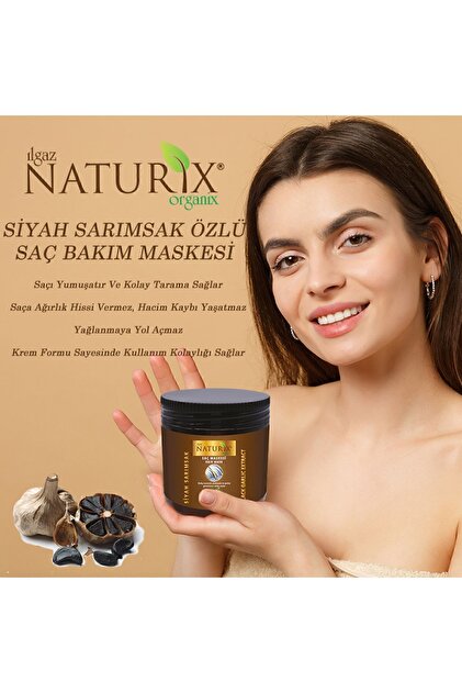 NUTRUX フェイシャルケアデバイス ブラック Naturix Siyah Sarımsak Özlü Saç Bakım Maskesi 500 ml | Saç
