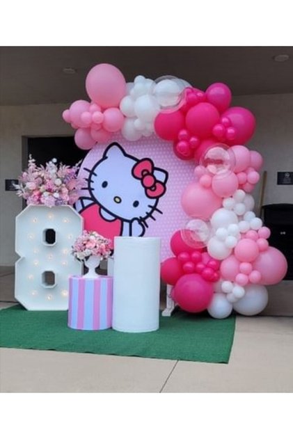 HELLO KITTY DOĞUM GÜNÜ PARTİ KONSEPT BALON ZİNCİRİ