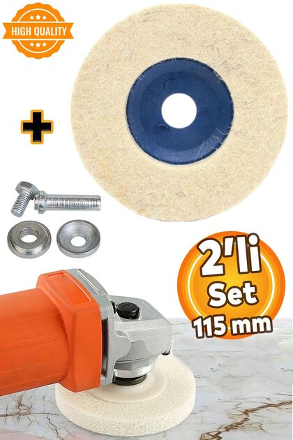 Plastik Tabanlı Sert Polisaj Matkap Keçesi DTA043 Finisaj Parlatma Çizik Pasta Cila 115 mm 2'li Set