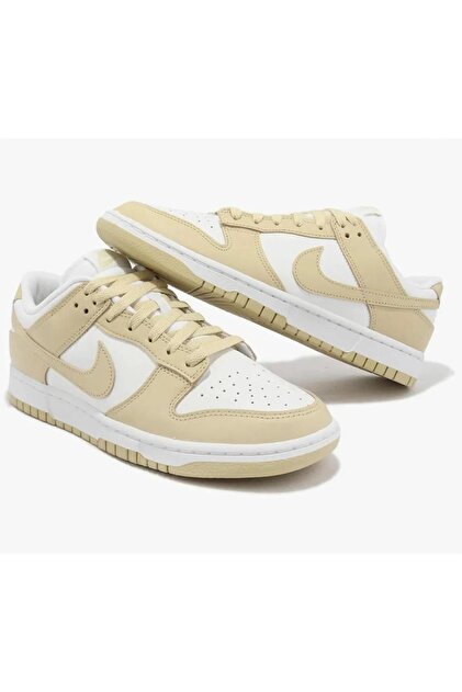 Nike Dunk Low Retro Team Gold Beyaz-Bej Renk Deri Erkek Spor