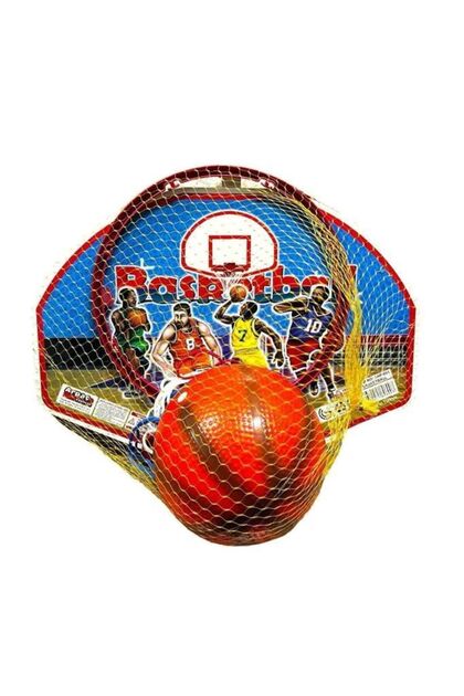 Ev Tipi Fileli Basketbol Potası ve kırmızı basket topu