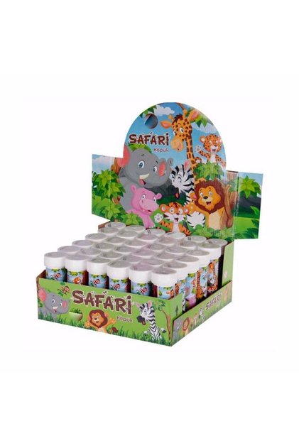 Safari Serisi Hayvanlar Temalı Köpüklü Üflemeli Baloncuk - 4 Adet