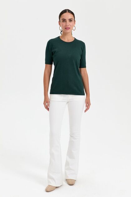 Women's Lycra Short Sleeve Zero Neck Plain Blouse Nefti