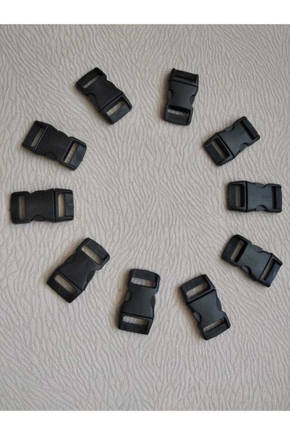 Siyah 10 Adet 10 Mm Plastik Paracord Bileklik Klipsi