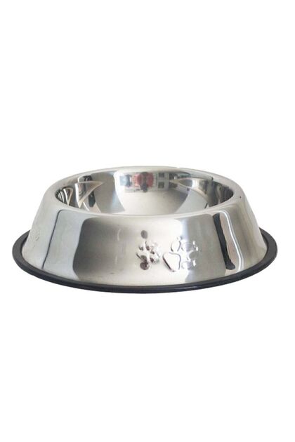 1 Adet 20 Cm Çelik Metal Kedi Köpek Mama Ve Su Kabı