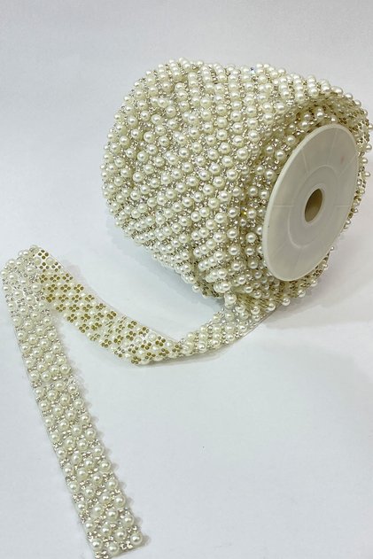 Pearl Iron-On Strip Applique 1 Meter