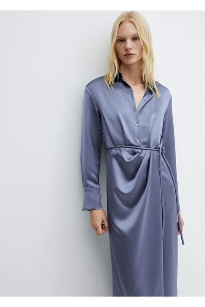 mango satin shirt dress Satin shirt dress - Women