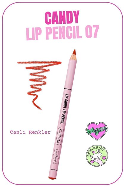 Lip Candy Lip Pencil Dudak Kalemi 07 Cherry Popsicle - Kırmızı