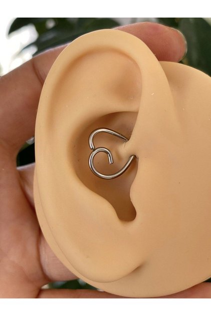 cerrahi çelik kalp model daith lobe uyumlu piercing