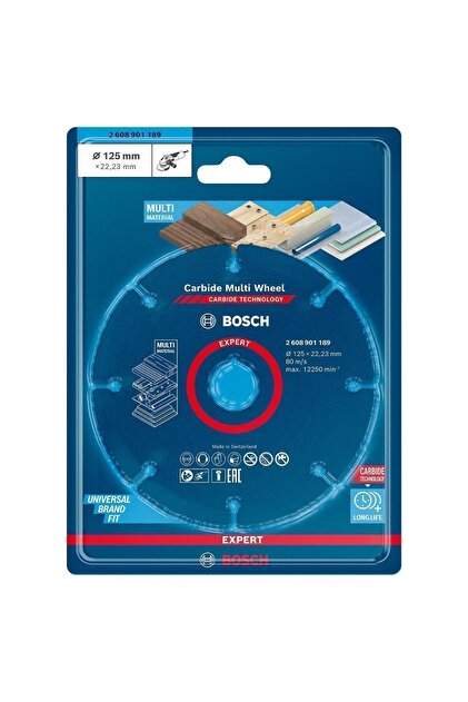 Aksesuar Bosch EXPERT Carbide Multi Wheel Kesici Disk 125 mm, 22