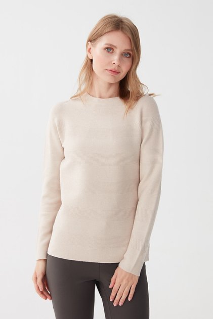 Women's Seamless Knitted Sweater 02421280 Beige