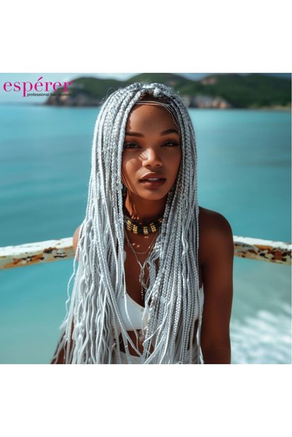 Păr sintetic pentru împletirea africană și rasta / gri deschis