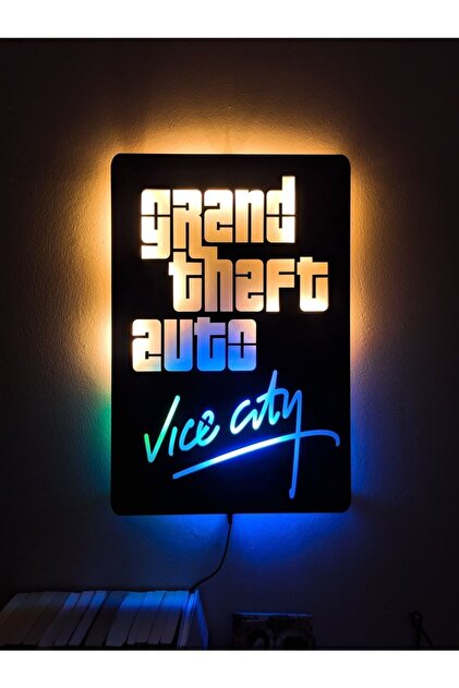 Genel Markalar Gta:vice City Led Işıklı Tablo Gta Vice City