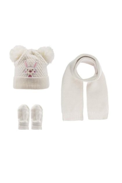 Baby Girl Scarf Beanie Gloves Set 3-12 Months