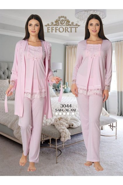 Maternity Pajama Set with Pink Dressing Gown