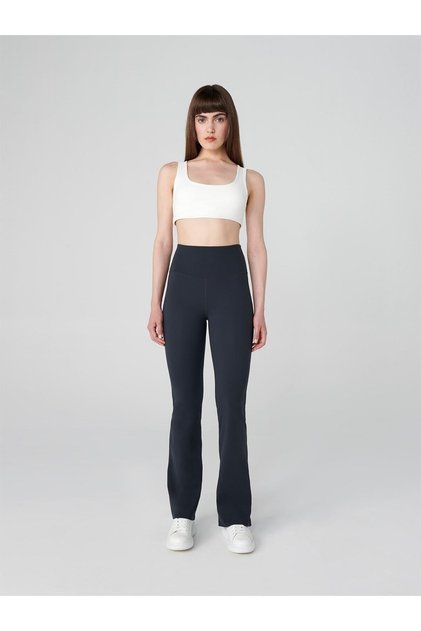 Push up Light Bootcut Gathering Spanish Leg Tights Darksilver