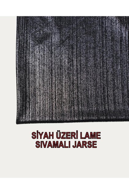 Black Thin Plastered Jersey - Lame Colors, Width: 140 cm