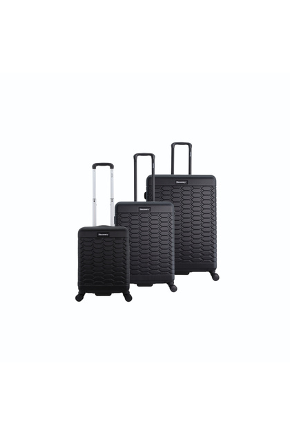 Reptile ABS Set, TSA Lock, Expandable, 4 Double Wheels, 3pcs (20+24+28 Inch) Black