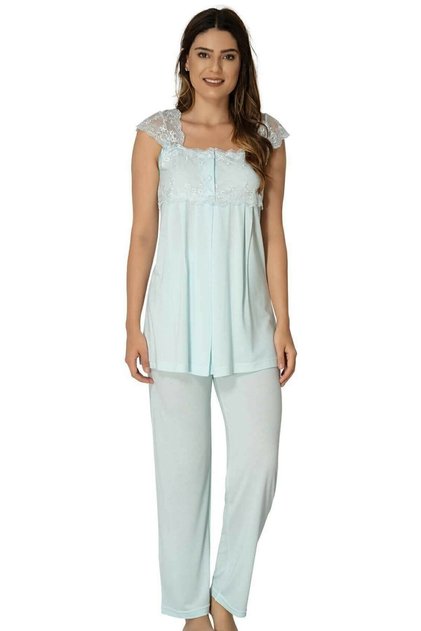 Mayss Collections 2303 Turquoise Color Plus Size Pajama Set