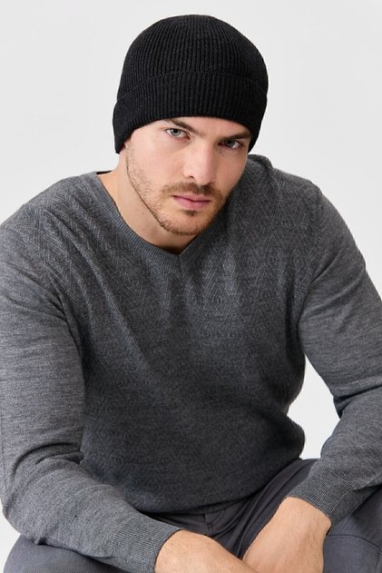 Men's Wool Beret Dark Gray