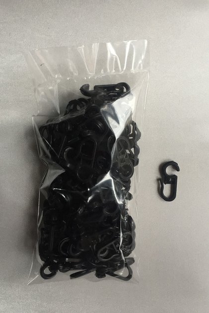 Rustic Curtain, Ring Clip, Black Color-100 Pieces