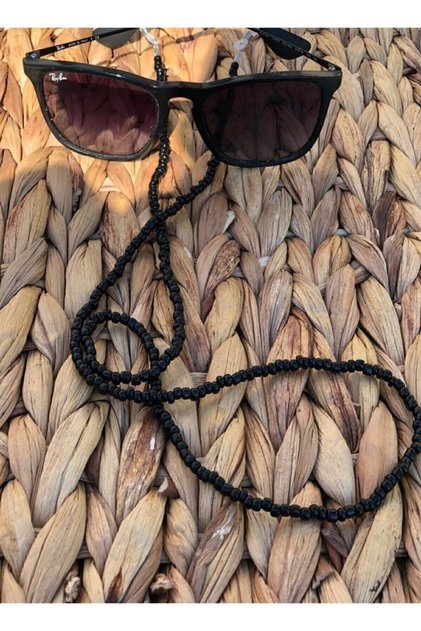 سلسلة نظارات سوداء مرصّع بالخرز