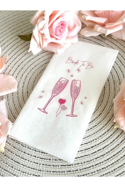 napkindesing Bride To Be Baskılı Parti Peçetesi 20li